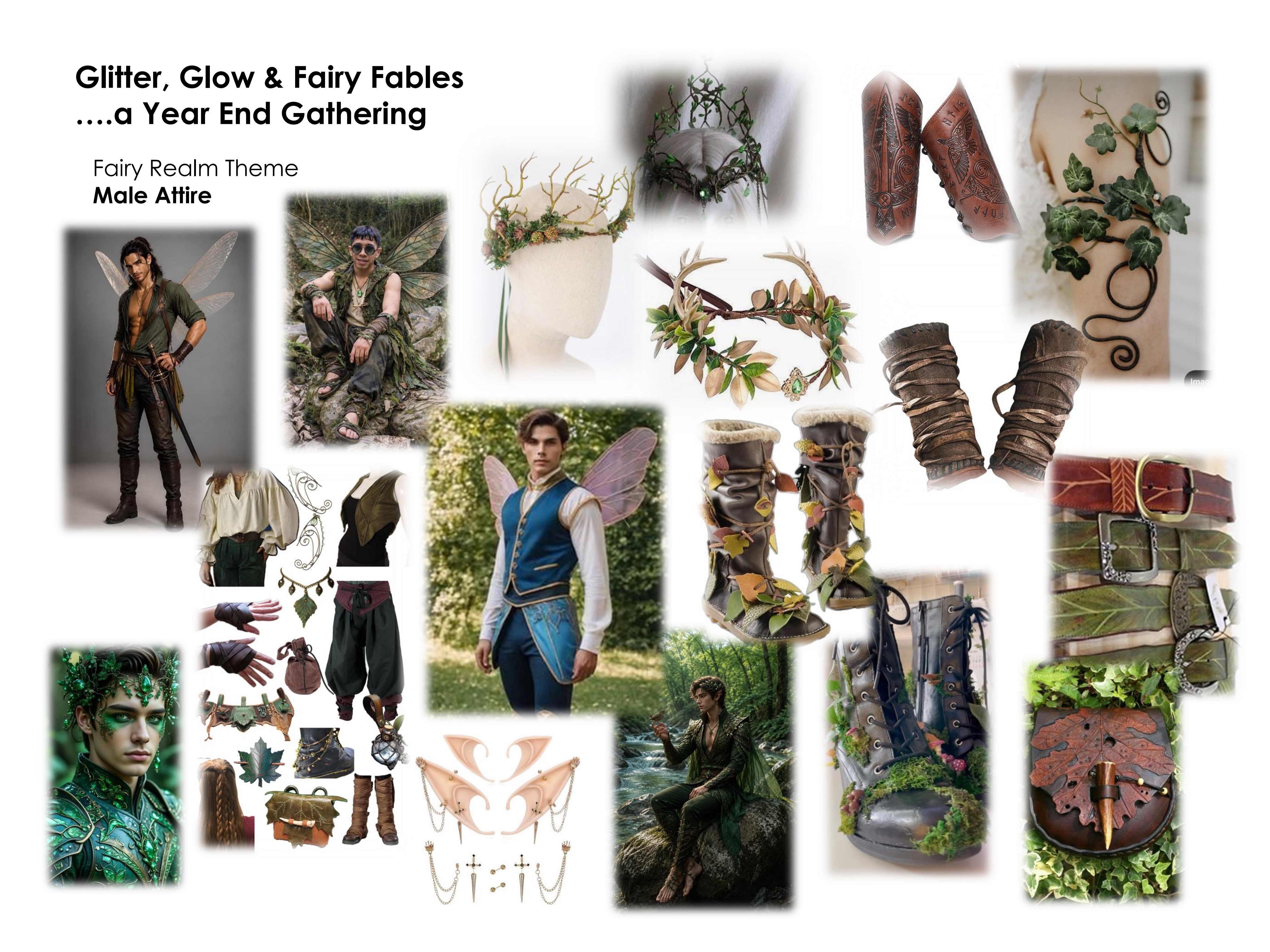 Male attire ideas — Fairy Realm moodboard